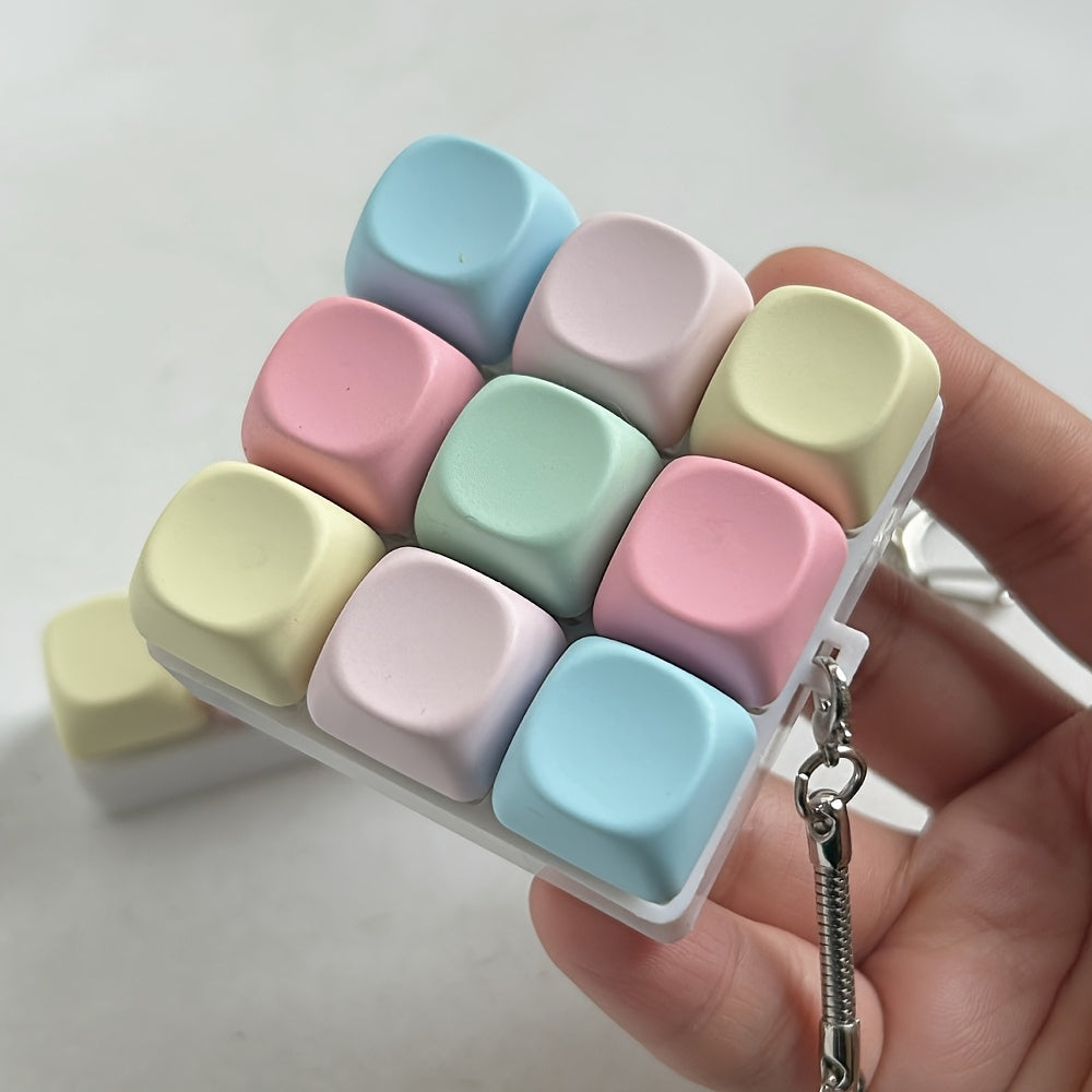1pc random color 9 key mechanical keyboard keychain colored