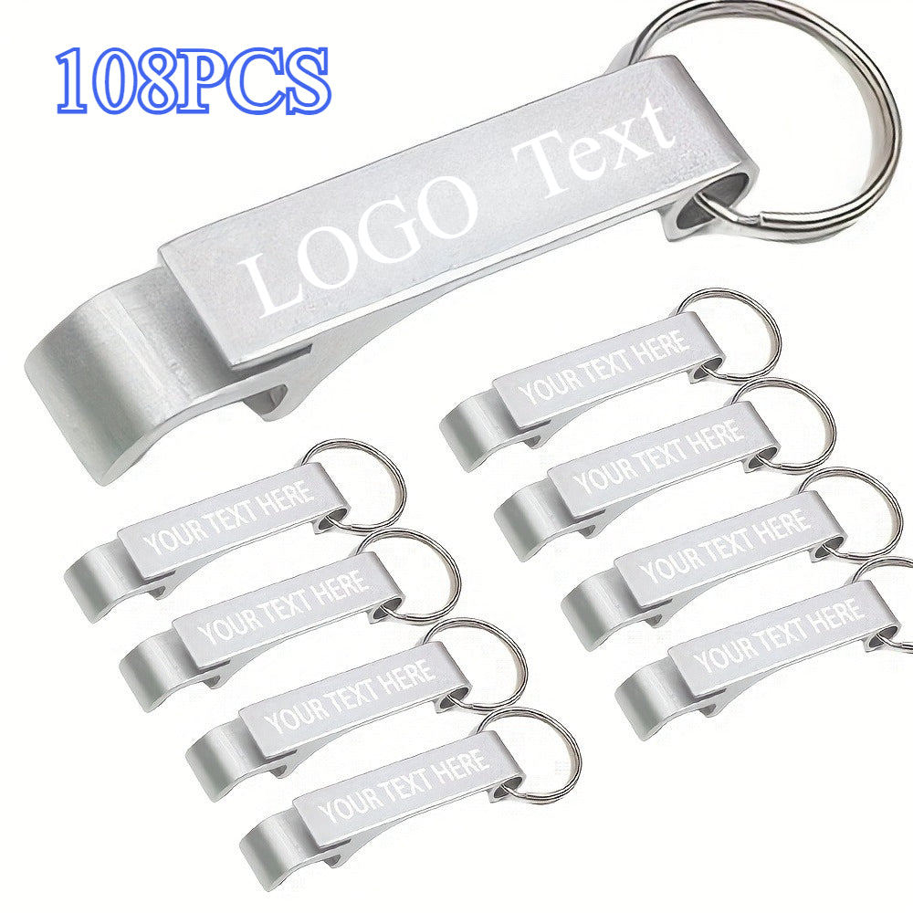 108pcs customized engraved keychains creative beer bottle