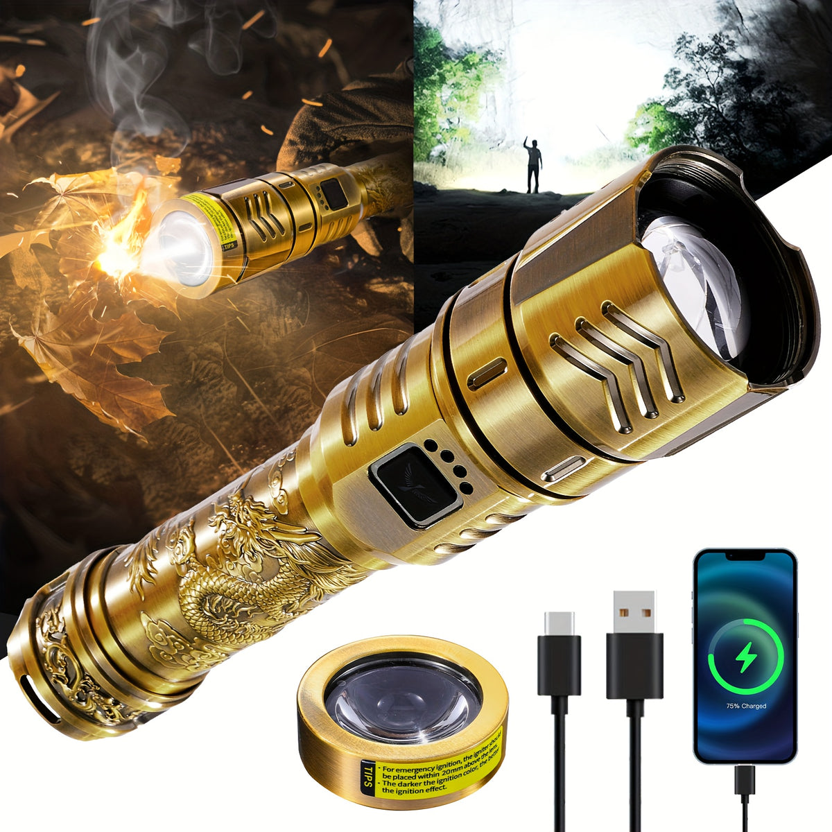 skyfire led high brightness   pattern flashlight