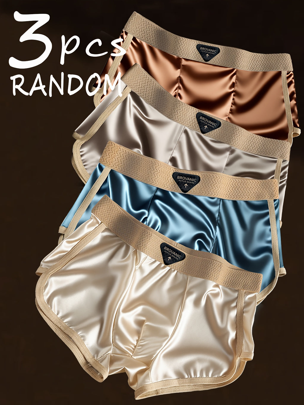 3 pairs random solid color fiber fabric mens briefs summer