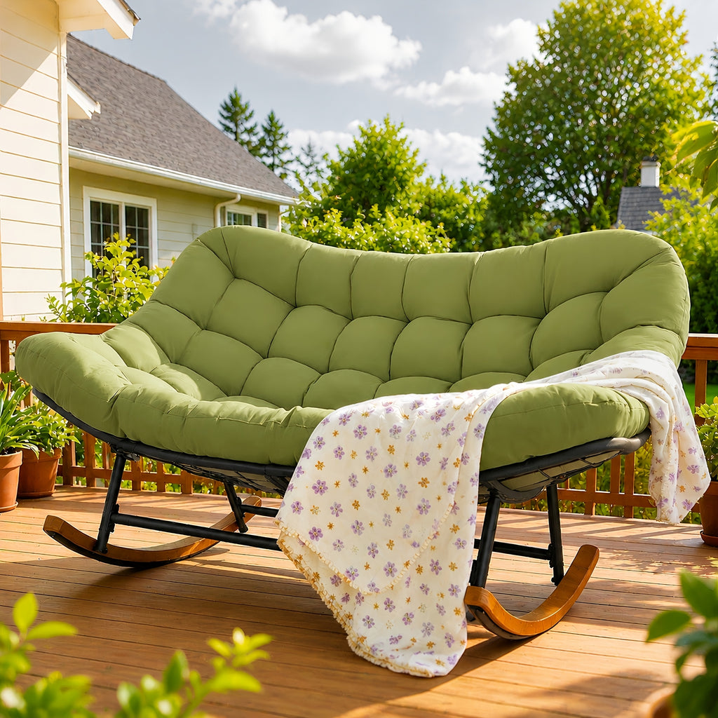 oversized double papasan rocking chair large curved seat