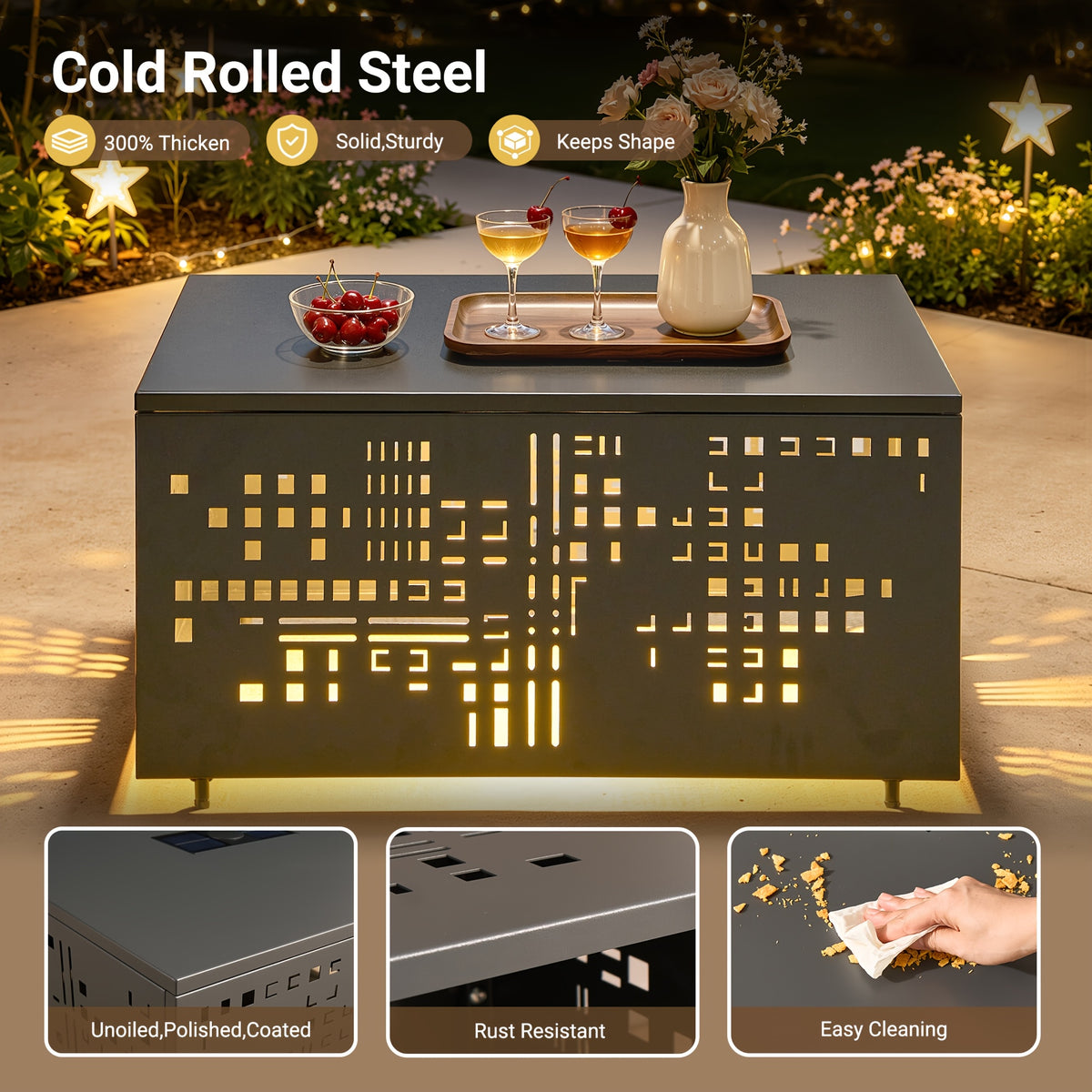 5 8pcs handcrafted outdoor patio rattan sofa set grey metal