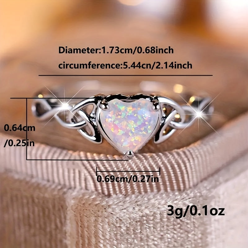 coquettish style promise ring simulated acrylic heart celtic