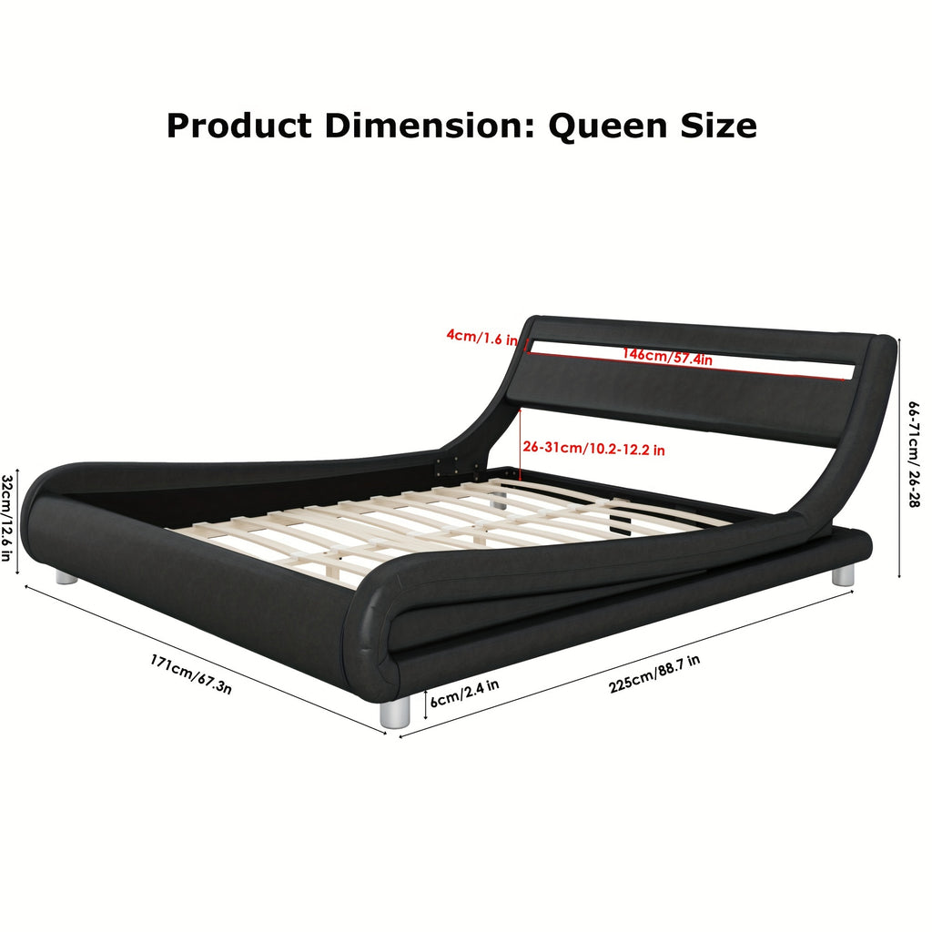 modern upholstered led bed frame adjustable headboard