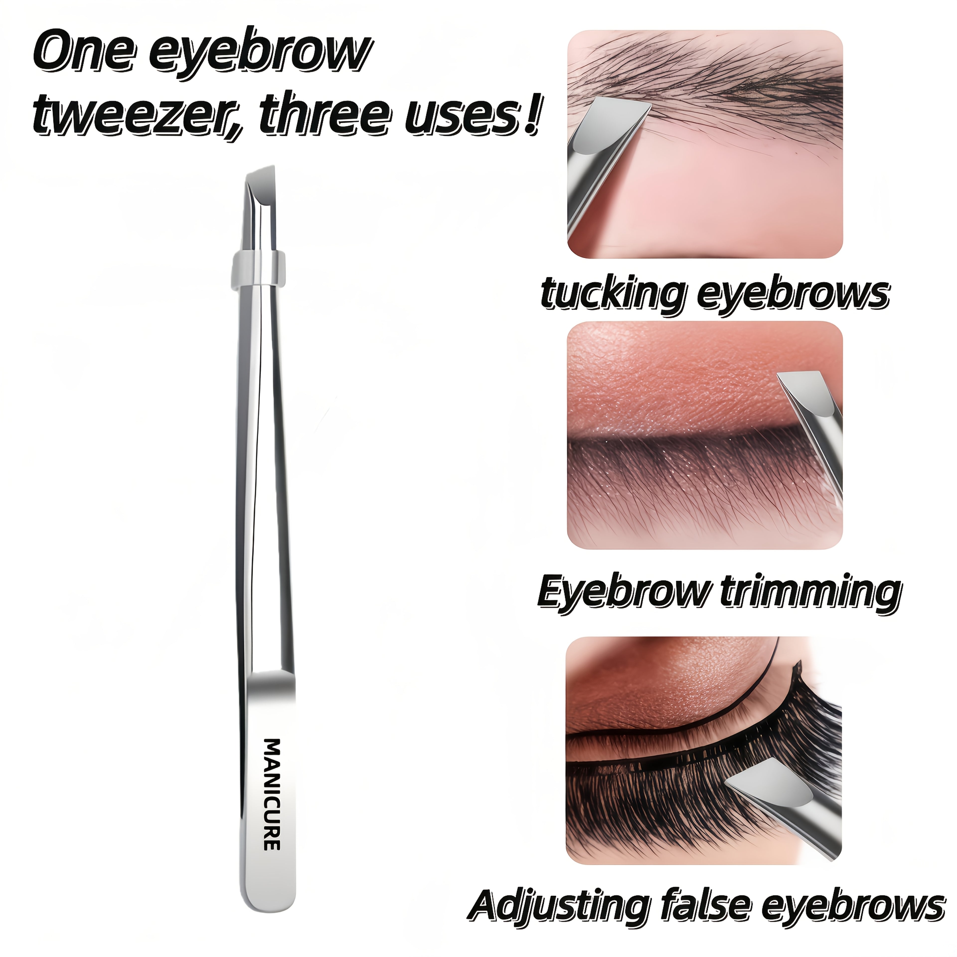 high quality stainless steel tweezers eyebrows beard multi