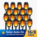 16 8pcs solar torch lights smart light control