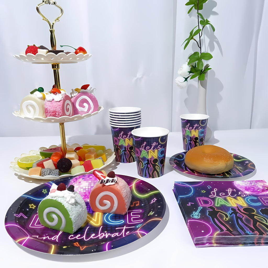 120pcs pcs retro disco party tableware set suitable 20