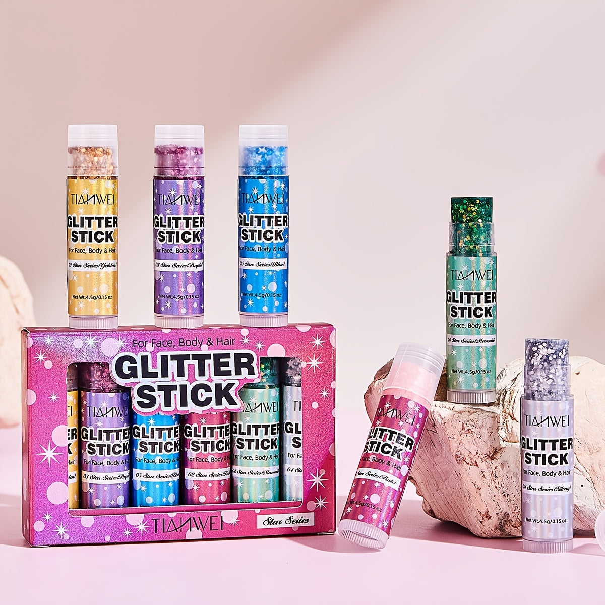 magic party glitter stick set 6pcs   long lasting