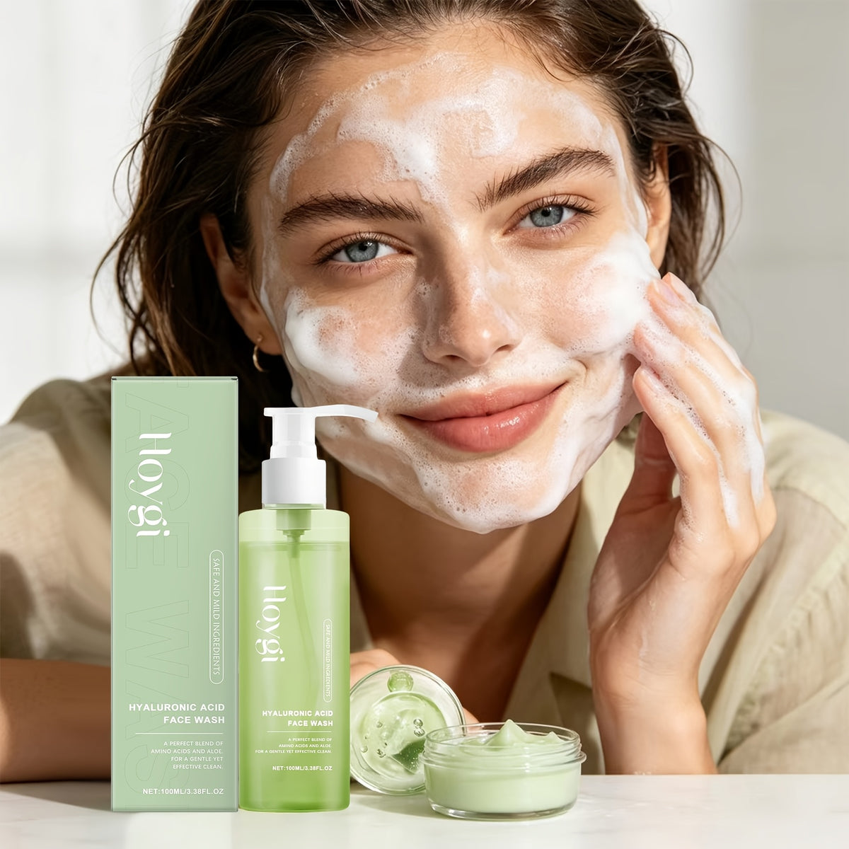 gentle hyaluronic acid cleansing gel aloe oat ingredients