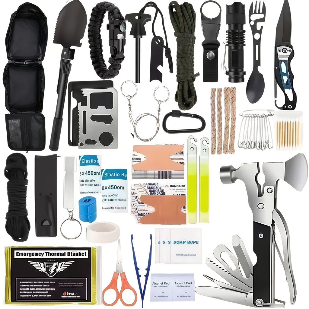 outdoor survival gear kit 249pcs   aid set