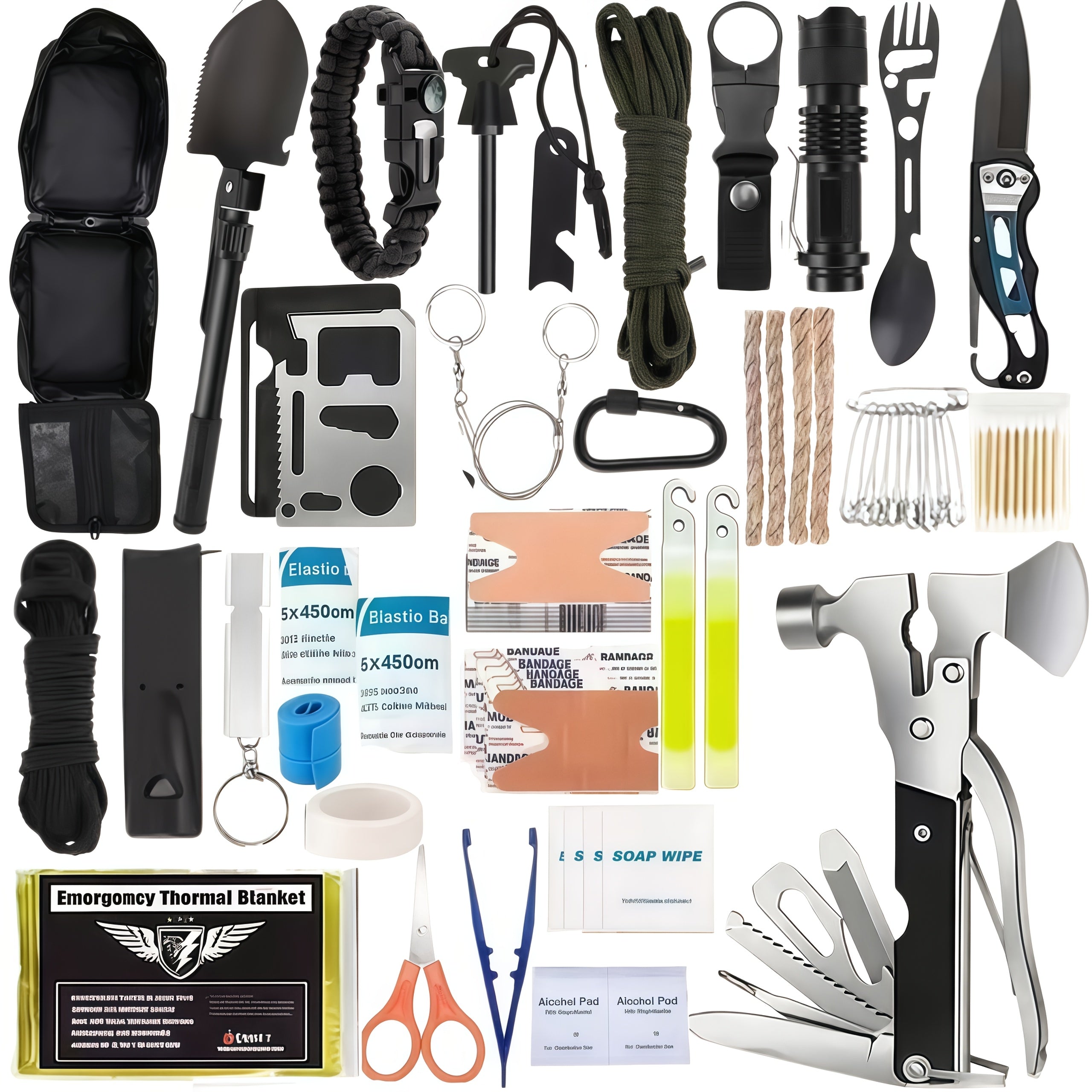 outdoor survival gear kit 249pcs   aid set