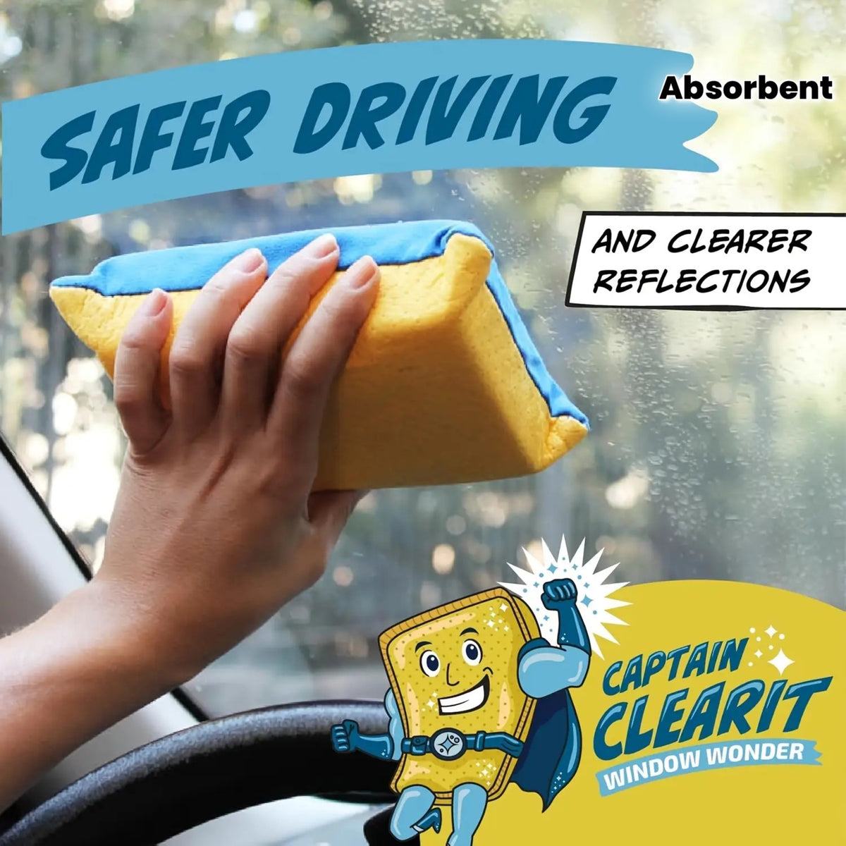 captain clear window   large super absorbent anti