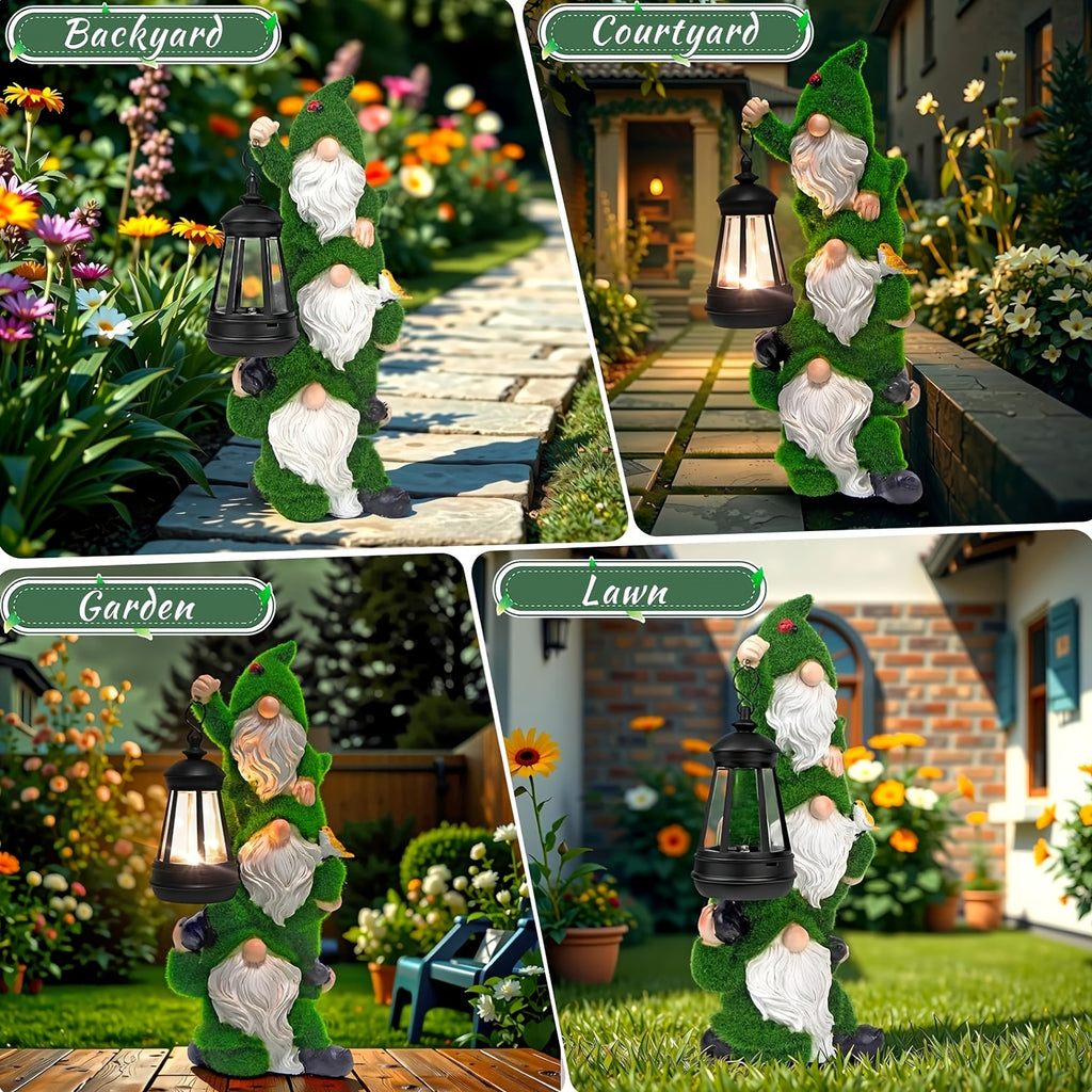 garden statues solar gnomes featuring a resin gnome figurine