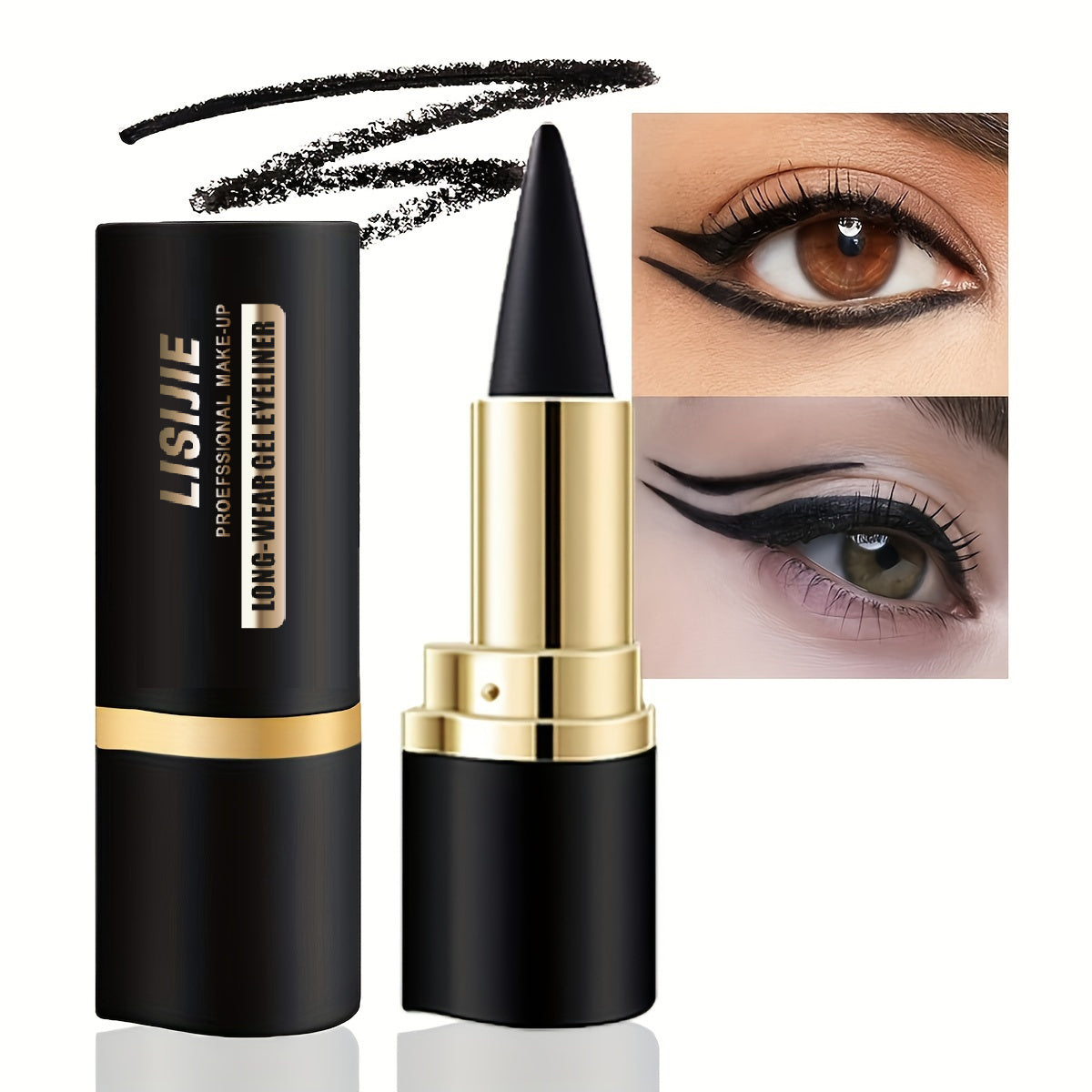 waterproof eyeliner pencil quick dry matte single end black