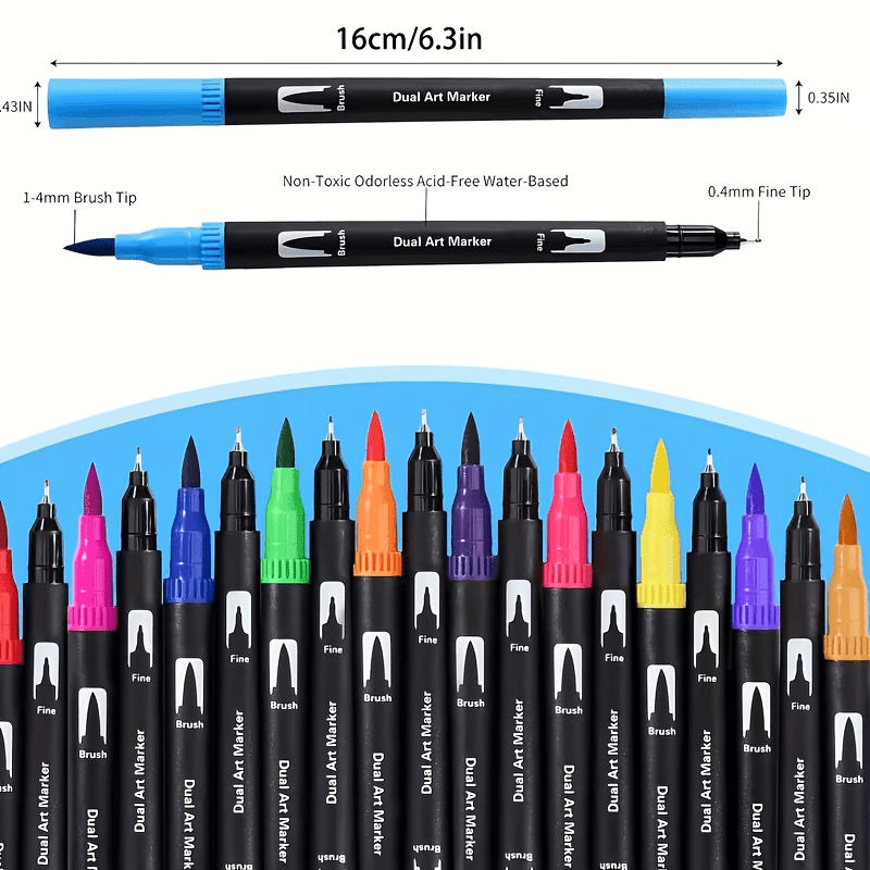 24 pack double tip coloring drawing pens rich