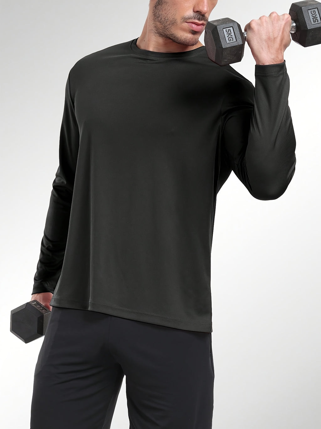 5pcs mens quick drying breathable long sleeve sports t