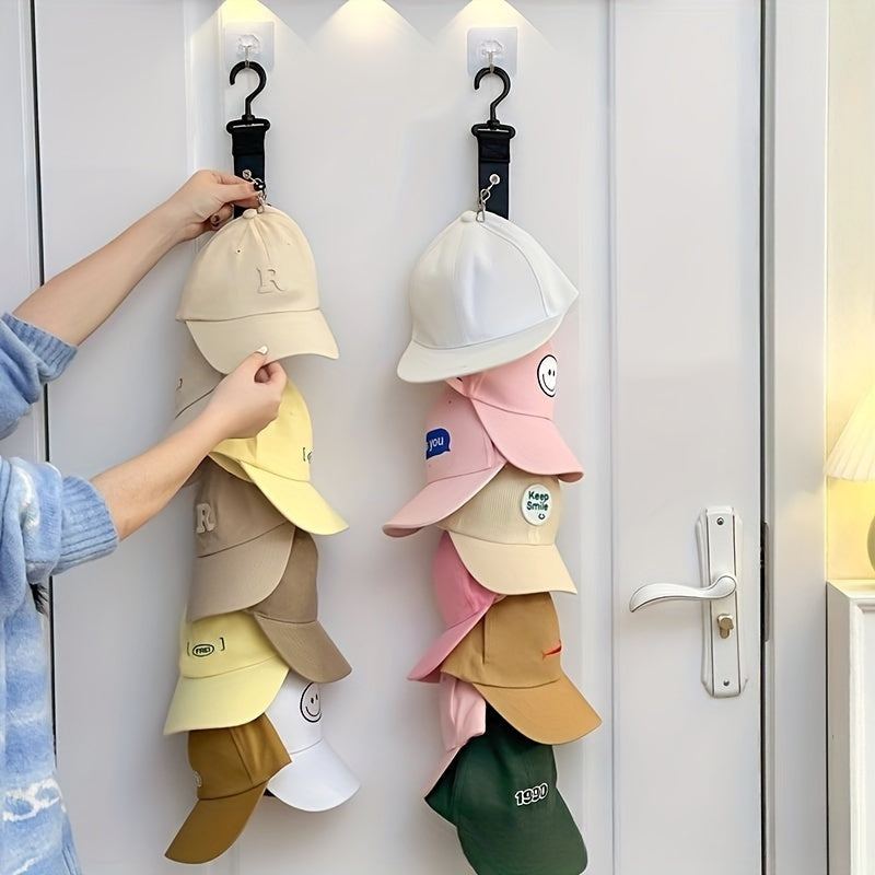 stainless steel hat rack 8 clips holds 16 baseball caps