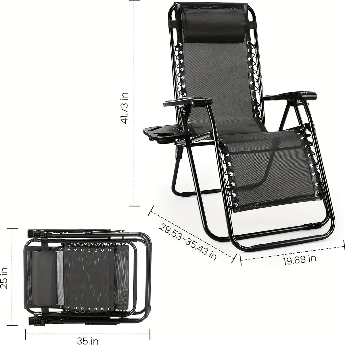 4pcs zero gravity lounge chairs foldable reclining outdoor