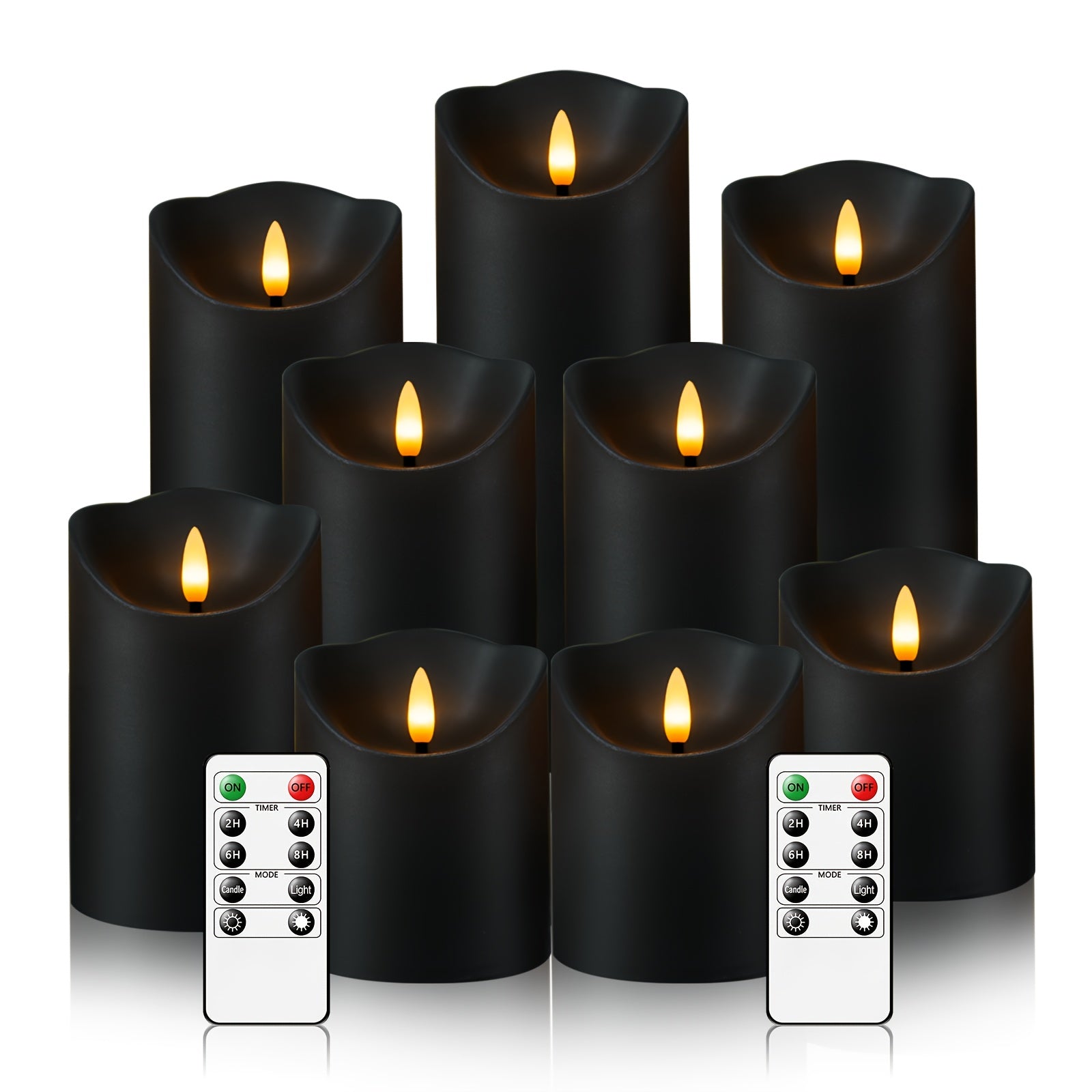 set 9   flameless led candles 2 remote controls