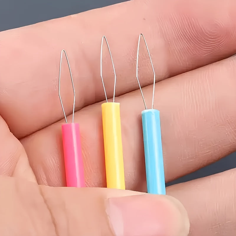 12pcs set colored plastic threaders cylindrical threader kit