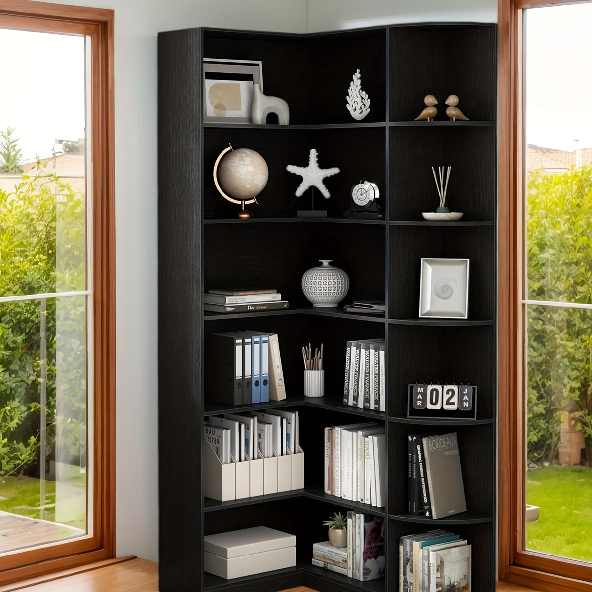 contemporary 71 inch tall bookshelf a   corner unit