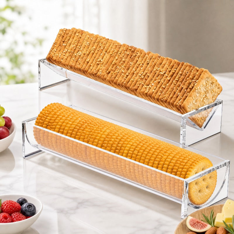 1 2pcs half tray set 2pcs ldq clear acrylic cracker tray