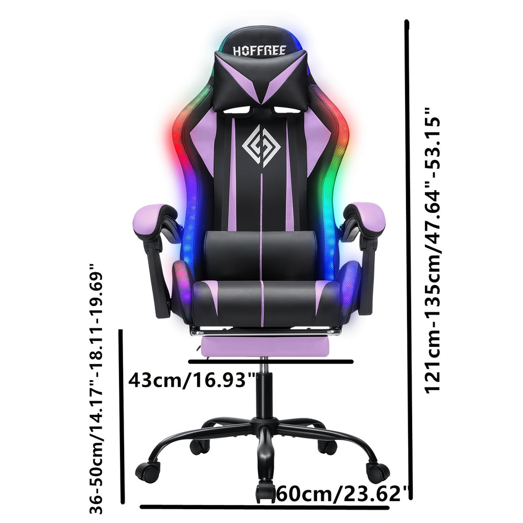 rgb gaming chair led lights massage ergonomic computer chair