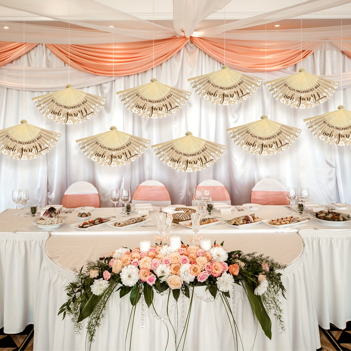 50pcs decorative folding fans wedding foldable hand fans