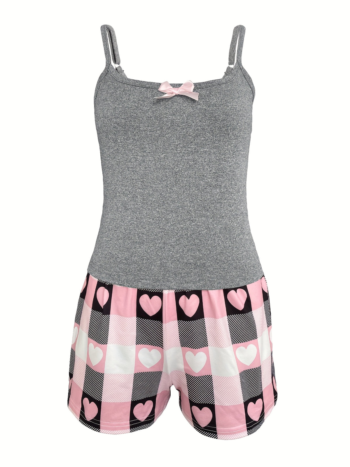 womens casual two piece set strapless top bow detail print