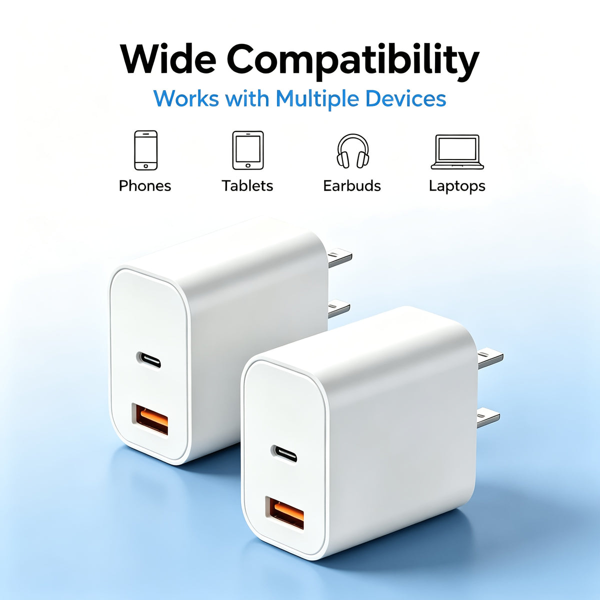 20w usb c fast phone charger type c power adapter 2 port