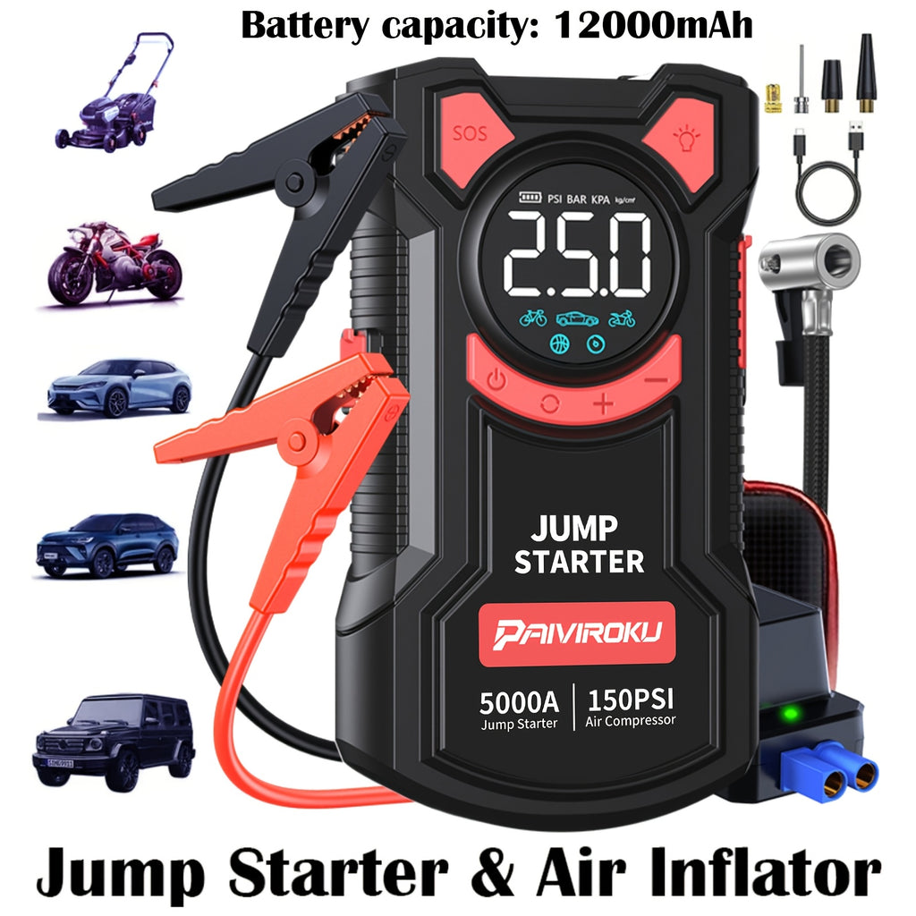 jump starter air compressor 5 in 1 function jump box 5000a
