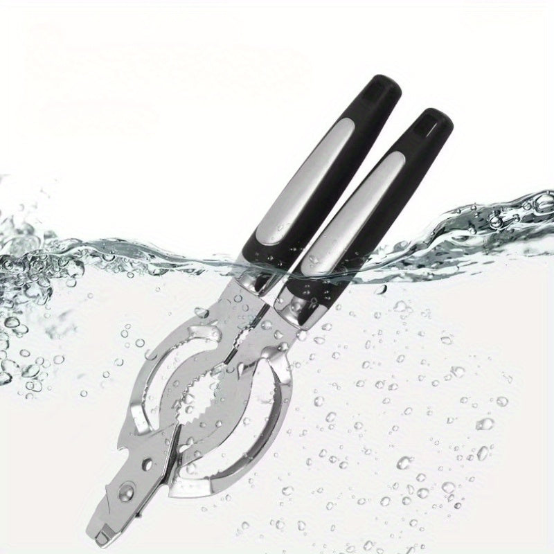 jar opener bottle opener black plastic handle ergonomic lid