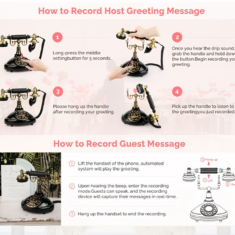 1pc audio guestbook telephone wedding phone leave message