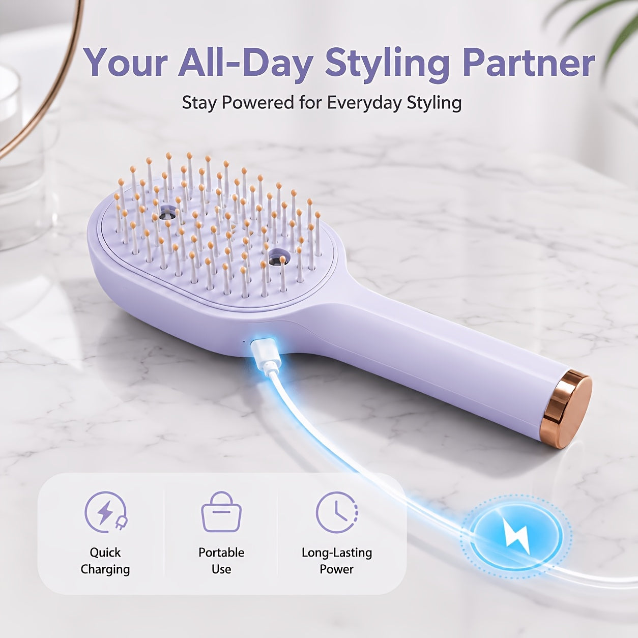 portable usb rechargeable electric scalp massager comb