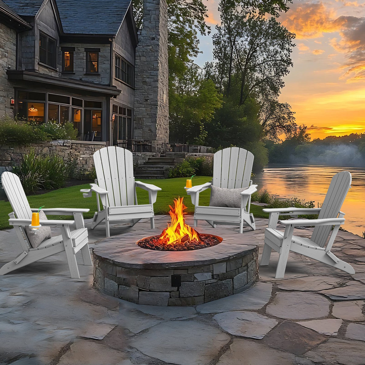hdpe folding adirondack chair 4pack 6pack weather fire pit