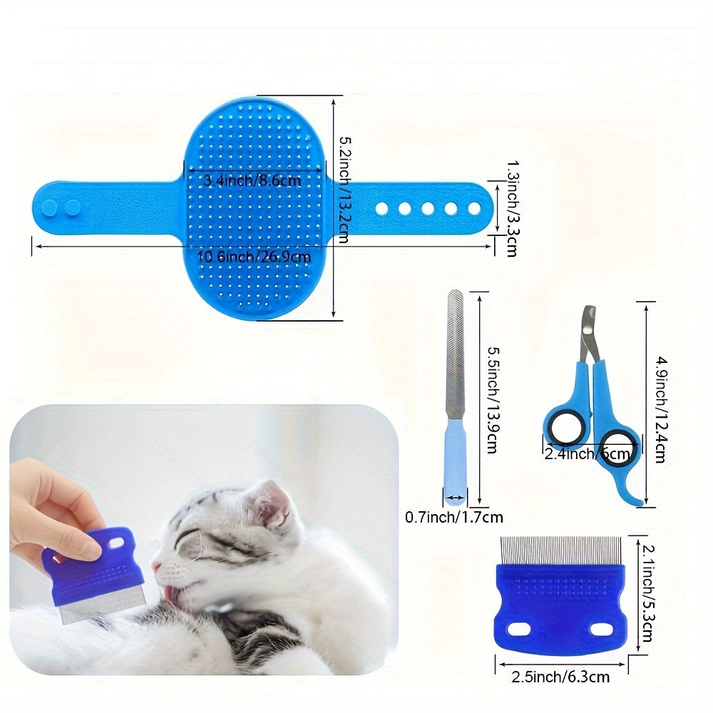 9  rabbit grooming kit shedding brush nail clipper