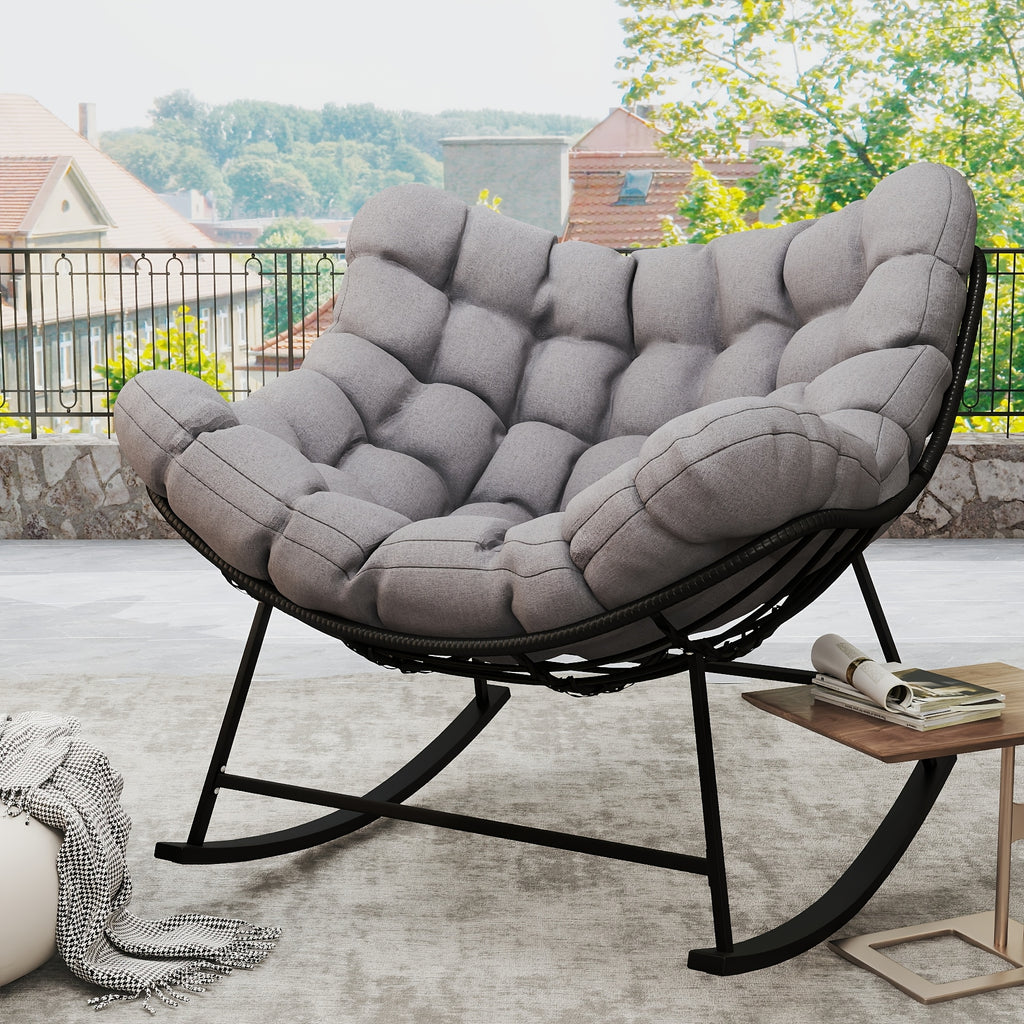 oversized comfy papasan rocking chair egg style