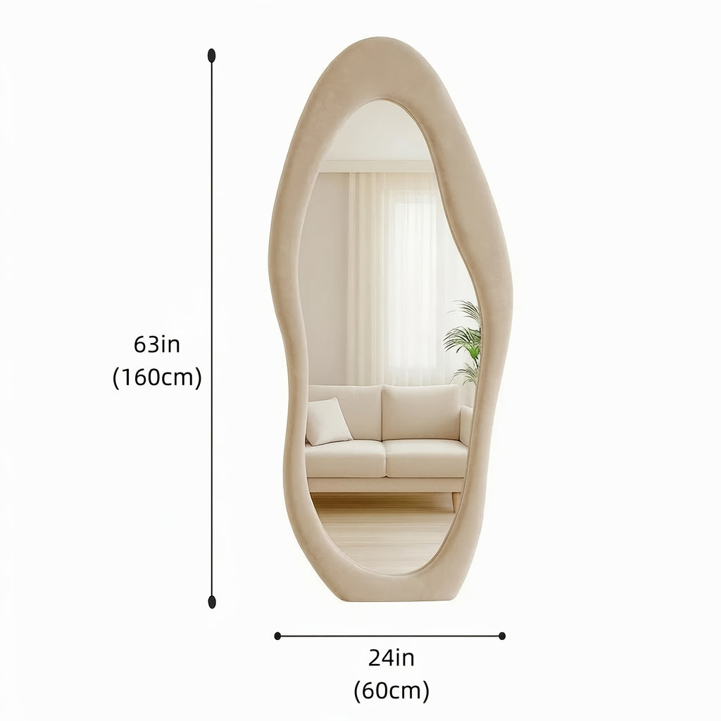 irregular   full length mirror safe rounded
