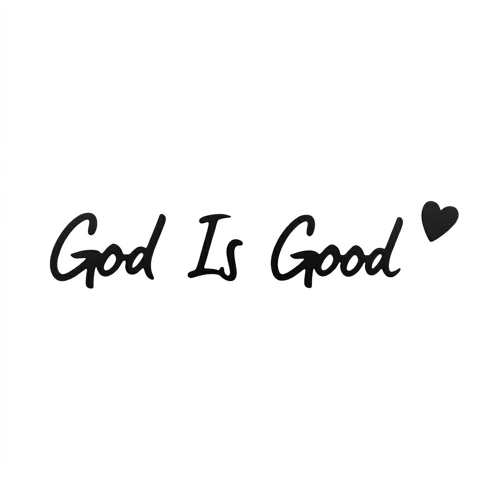 4  god good wall art set script word sign heart