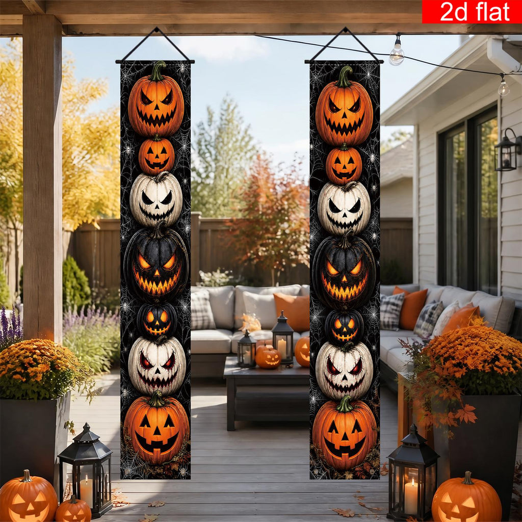 2d flat 2d flat banner 2pcs halloween front door porch logo