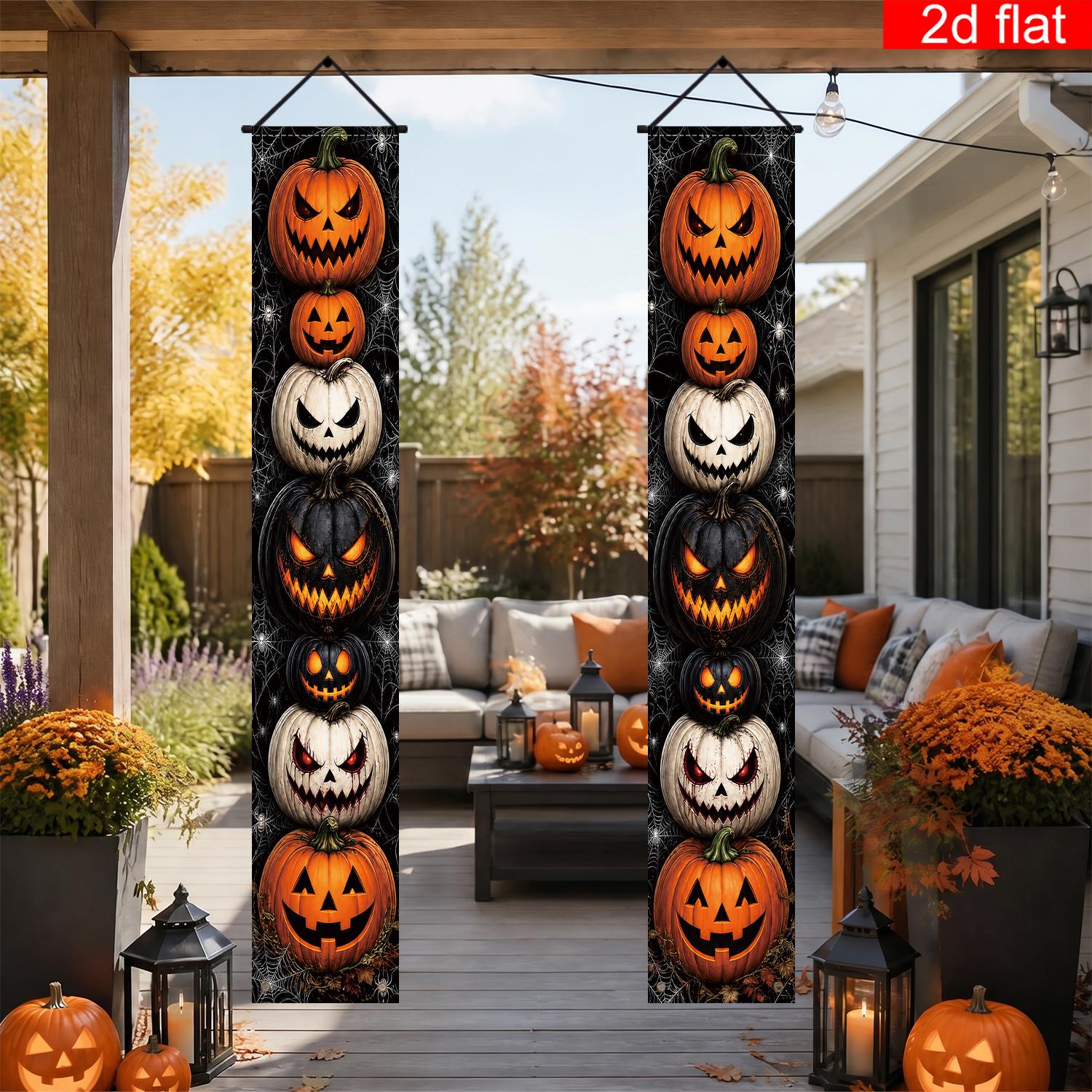 2d flat 2d flat banner 2pcs halloween front door porch logo