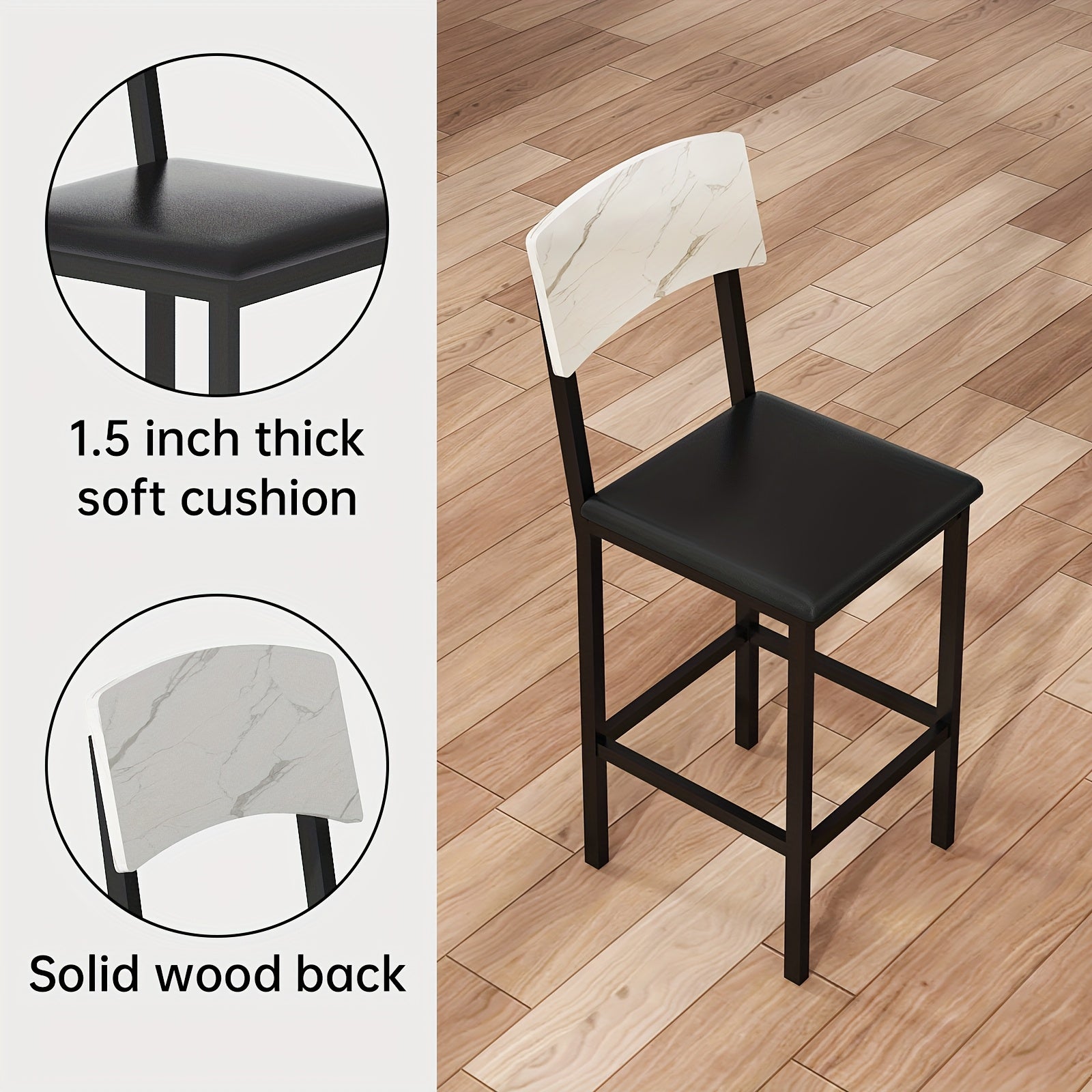 5pcs dining table chair set 1 counter height table 4