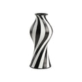 modern   abstract twisted resin vase black white