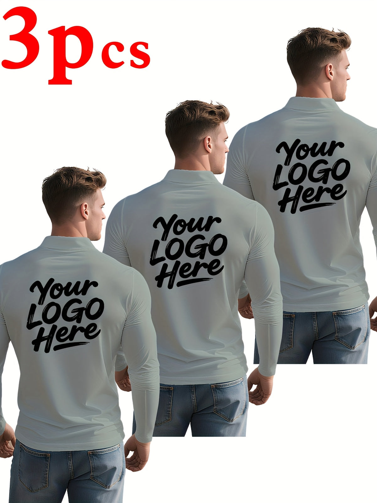 custom item 3pcs mens   shirt set quick dry moisture