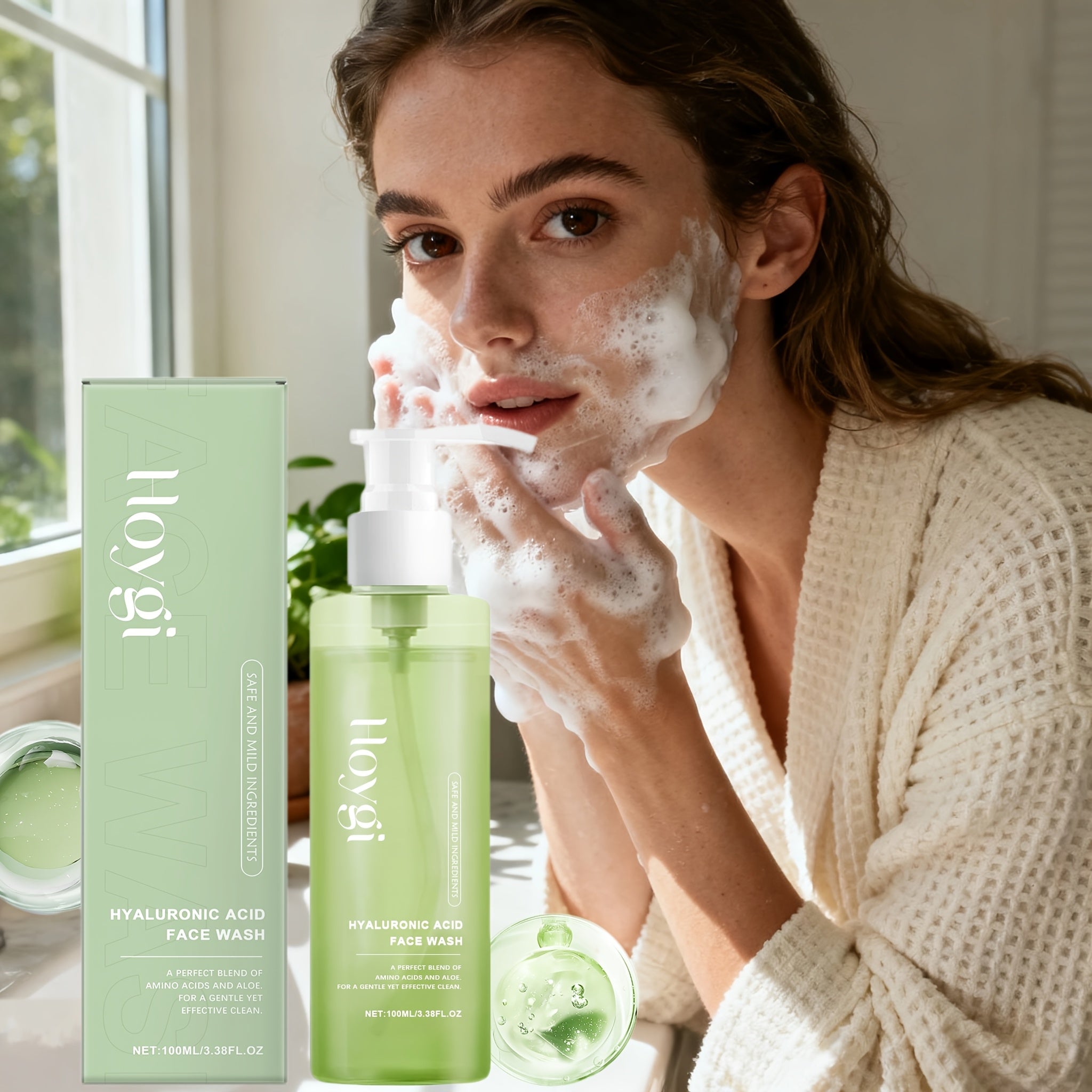 gentle hyaluronic acid cleansing gel aloe oat ingredients