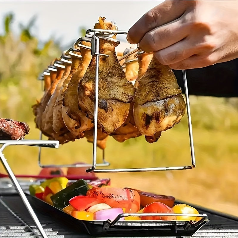 a foldable stainless steel chicken leg rack suitable