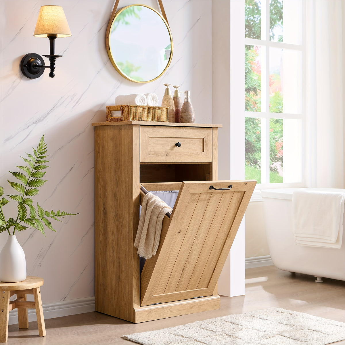single double tilt trash cabinet drawer hidden wooden