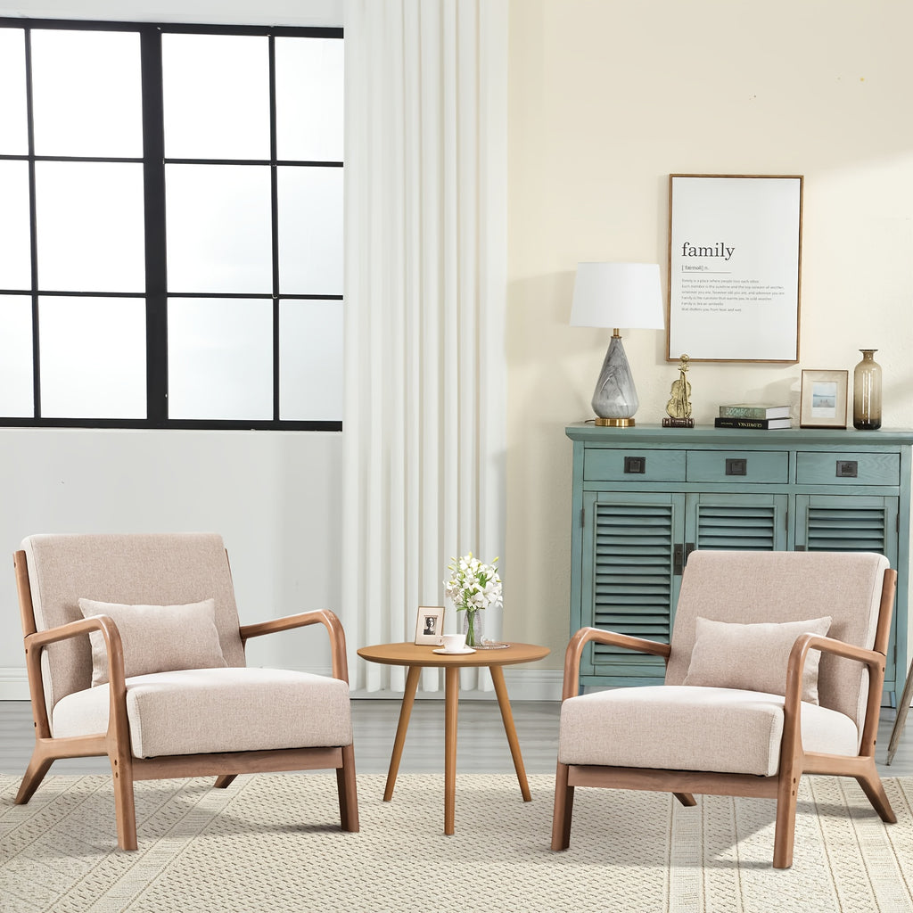 century modern accent chair linen fabric upholstered