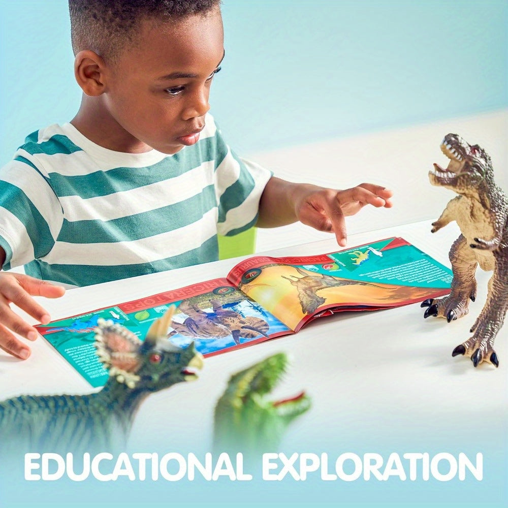 6pcs large dinosaur figures educational book