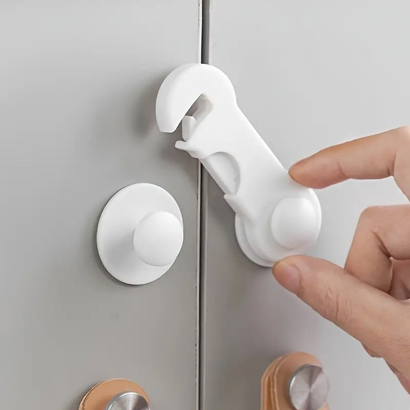 10pcs heavy duty white plastic safety lock set easy no tool